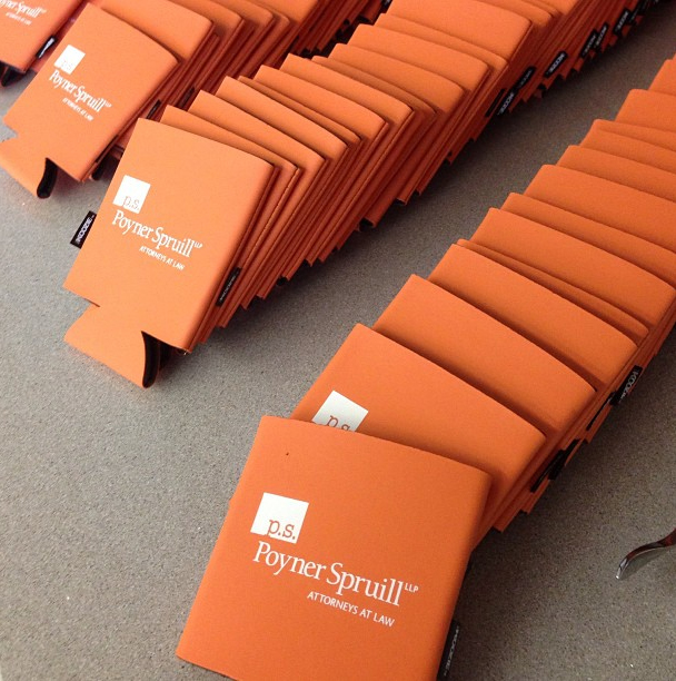 Poyner Spruill gave us a very warm welcome at the TriFilm Social. Loved their koozies!