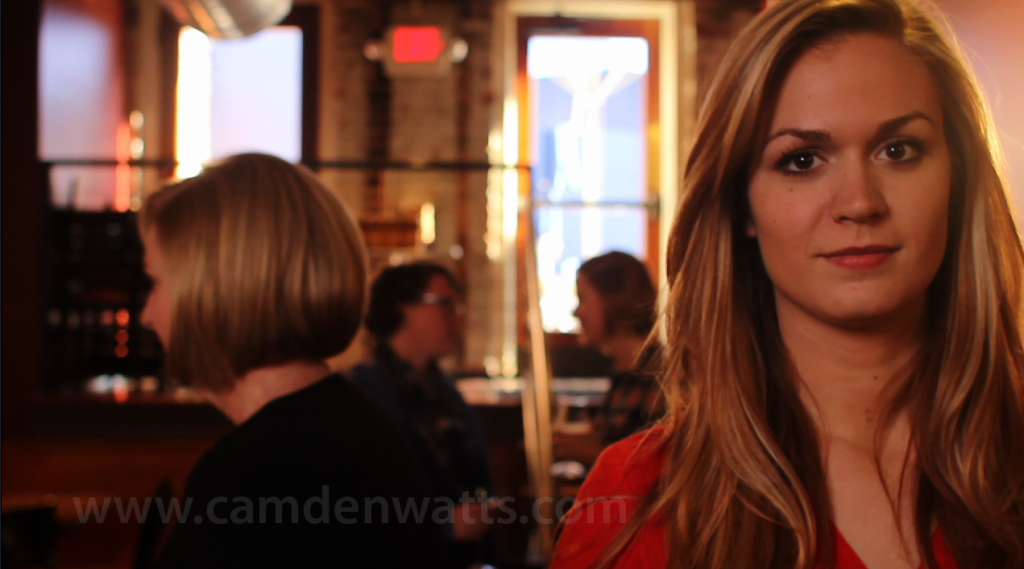 Screen shot from my short comedy film. Pictured here is Charlie Neufeld. The lady on the left side of the screen is my mom!
