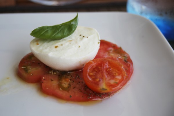 Fresh basil, mozzarella, and tomatoes. So delish.
