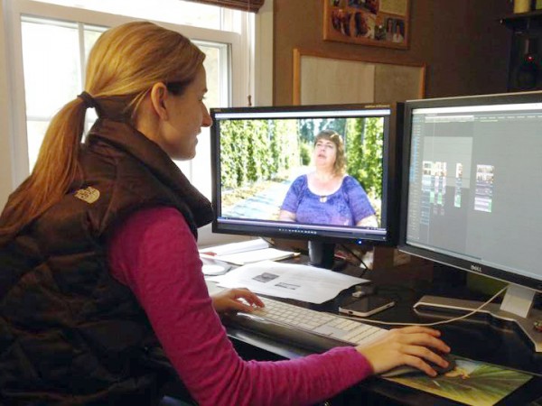 Meredith Schmidt and I work on the editing of Brewconomy.